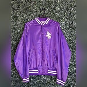 Mens Large Vintage Active Generation Minnesota Vikings Satin Jacket